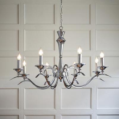 The Range Kora 8 Light Chandelier Chrome Finish, E14 - Chrome