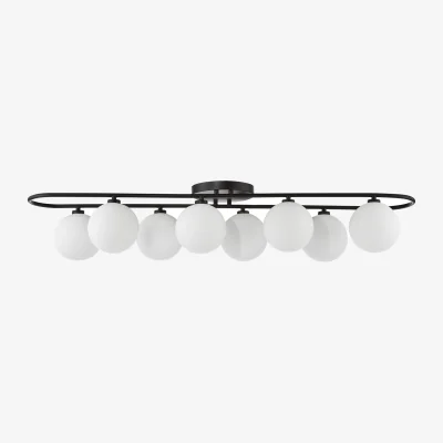 The Range Luana 8 Light Semi-Flush Matt Black Opal