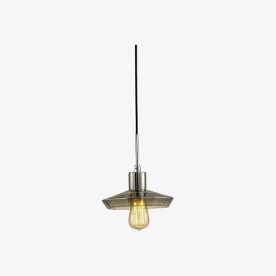 The Range Markus Shallow Dome Ceiling Pendant E27 Polished Chrome, Smoke Black Glass - Polished Chrome