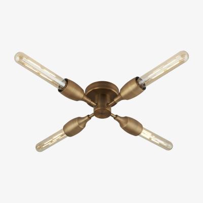 The Range Tubes Bronze Flush Light 4 Light - Bronze