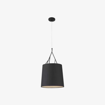 The Range Tree 1 Light Ceiling Pendant Black with Shade, E27 - Black