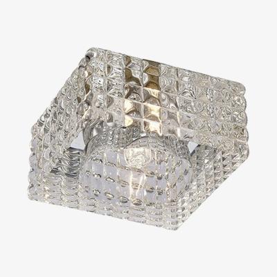 The Range Ria Square Recessed Downlight G9 Cube Pattern Polished Chrome, Crystal - Clear