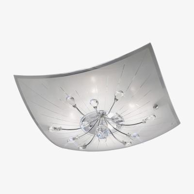 The Range Chloe Flush Ceiling 4 Light Polished Chrome, Glass, Crystal - Polished Chrome