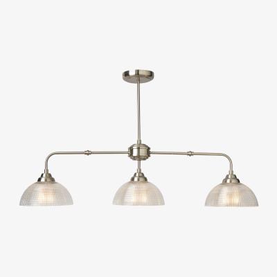The Range Ulga 3 Light Diner Bar Pendant Ceiling Light - Satin Nickel
