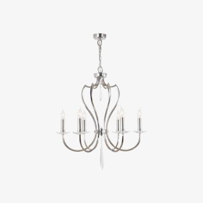 The Range Pimlico 6 Light Chandelier Polished Nickel Finish, E14 - Polished Nickel