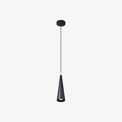 The Range CGC EVI Black and Gold Cone Metal Pendant Ceiling Light Adjustable Black Cord - black