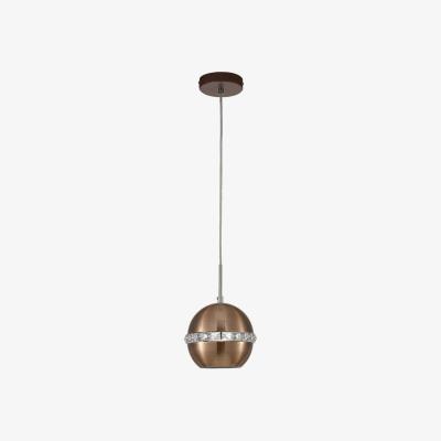 The Range Andrea Dome Ceiling Pendant E27 Satin Copper, Crystal - Satin Copper