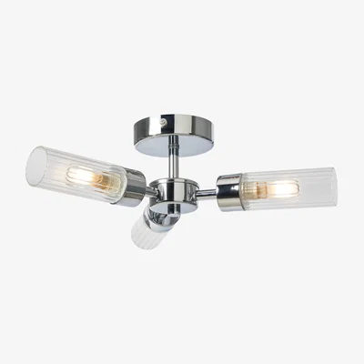 The Range Mavis 3 Light Bathroom Semi Flush Ceiling Light - Chrome