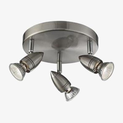 The Range CGC RON 3 Head GU10 Satin Stainless Steel Ceiling Light Flush Spotlight - silver