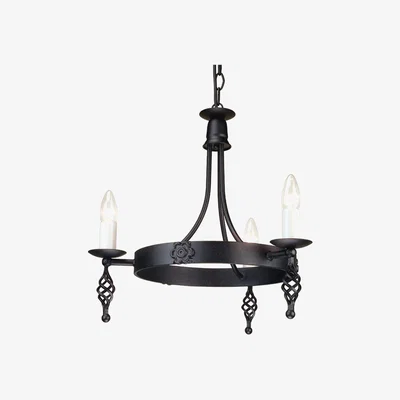 The Range Belfry Chandelier 3 Light Black Finish, E14 - Black