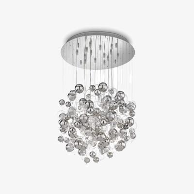 The Range Bollicine 14 Light Blown Glass Bubbles Cluster Pendant - Chrome