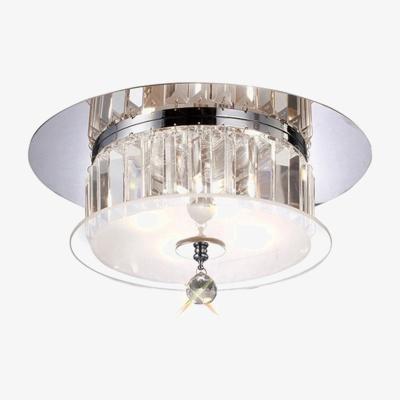 The Range Tosca Flush Ceiling Round 4 Light Polished Chrome, Glass, Crystal - Polished Chrome