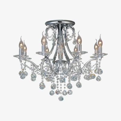 The Range Bianco Semi Flush Ceiling 8 Light Polished Chrome, Crystal - Polished Chrome