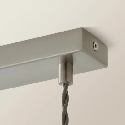 The Range Delora Ribbed Bell Glass Shade 3 Drop Diner Ceiling Pendant Light - Brushed Chrome / 3