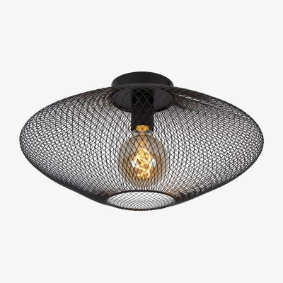 The Range Mesh Modern Flush Ceiling Light Black - Black