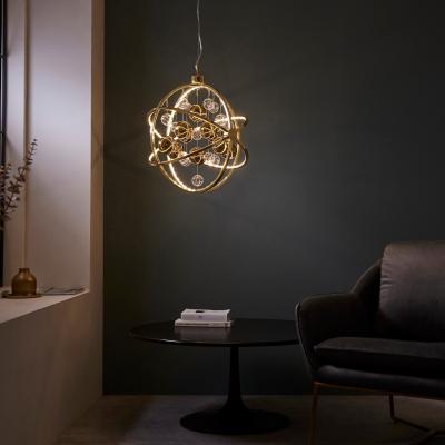 The Range Muni Single Pendant Ceiling Lamp, Gold Effect Plate With, Gold Glass - Gold Effect