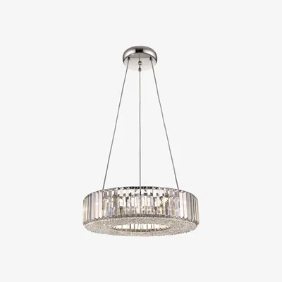 The Range Spring 6 Light Large Ceiling Pendant Chrome, Clear with Crystals, G9 - Chrome