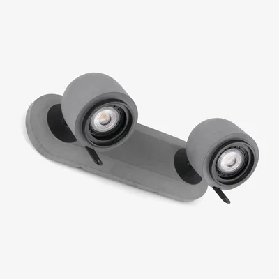 The Range Stone 2 Light Indoor Adjustable Wall Spotlight Grey, GU10 - Grey