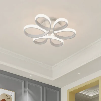 The Range Square Energy-saving Dimmable LED Semi Flush Ceiling Light - White