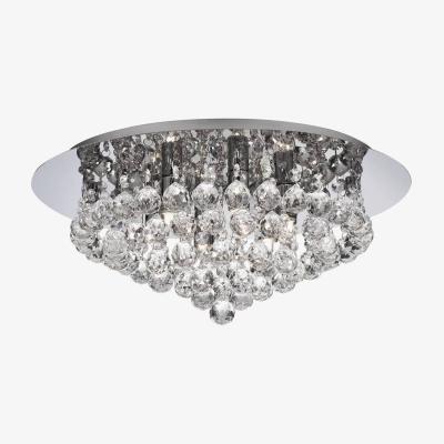 The Range Hanna 6 Light Semi Flush Ceiling Light Chrome with Crystals, G9 - Chrome