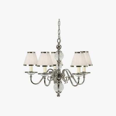 The Range Tilburg 5 Light Ceiling Pendant Chandelier Polished Nickel, Crystal, E14 - Polished Nickel Plate