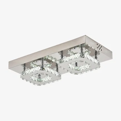 The Range Rectangular LED Crystal Ceiling Light - Silver
