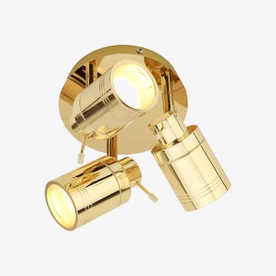 The Range Hugo 3 Light Bathroom Ceiling Spotlight Plate - Brass