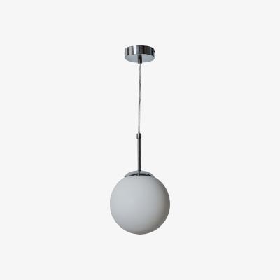 The Range Modern Chrome And Opal Glass Globe Shade Ceiling Pendant Light Fitting - Chrome