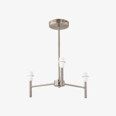 The Range Brea Antique Brass 3 Arm Semi Flush Fitting Only - Antique Brass