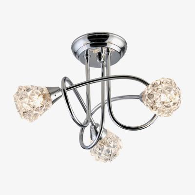 The Range 3 Light Chrome Ceiling With Clear Glass Shade