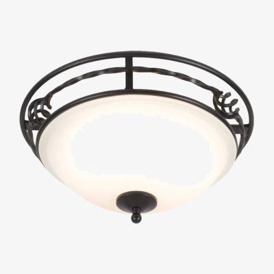 The Range Pembroke 2 Light Flush Ceiling Light Black, E27 - Black