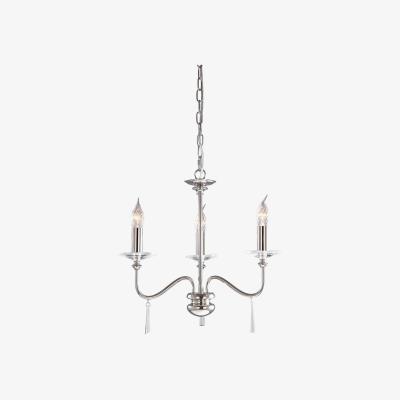 The Range Finsbury Park Chandelier 3 Light Polished Nickel Finish, E14 - Polished Nickel