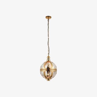 The Range Vienna Spherical Ceiling Pendant Light Solid Brass, Mercury Glass, E27 - Solid Brass