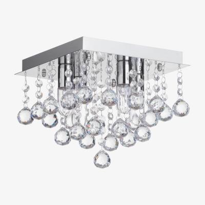 The Range Orlando 4 Light Bathroom Square Flush Ceiling Light - Chrome