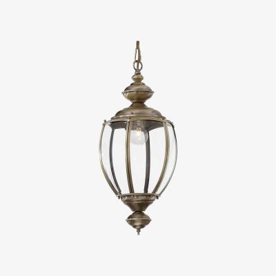 The Range Norma 1 Light Ceiling Lantern Pendant - Antique Brass