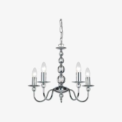 The Range Parkstone 5 Light Multi Arm Ceiling Pendant Chrome, Clear Glass, E14 - Chrome