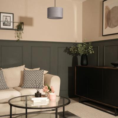 The Range Reni Velvet Pendant Ceiling Light Shade - Grey