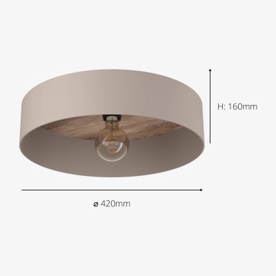 The Range EGLO Duaia Taupe Metal Flush Ceiling Light With Interchangeable Element - Taupe