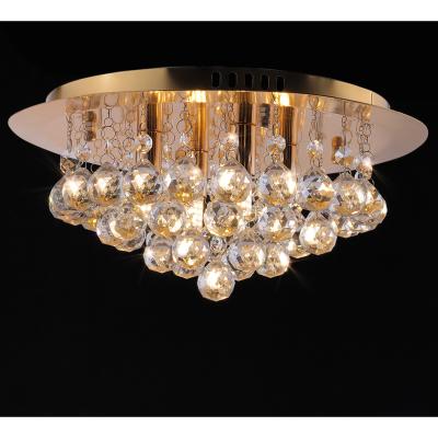 The Range Circular Crystal Semi Flush Light - Gold