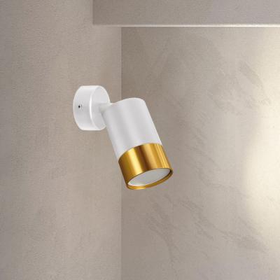 The Range CGC PUZON White  Gold Adjustable Single GU10 Spotlight Wall or Ceiling Light - white