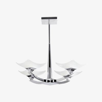 The Range Ayres 4 Light Semi Flush Ceiling Light Chrome, Savon Effect Glass, G9 - Chrome