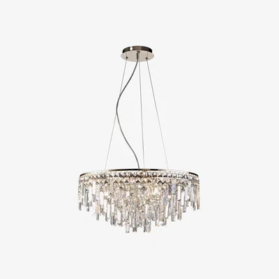 The Range Maddison Ceiling Pendant Round 8 Light G9 Rose Gold, Crystal - Rose Gold
