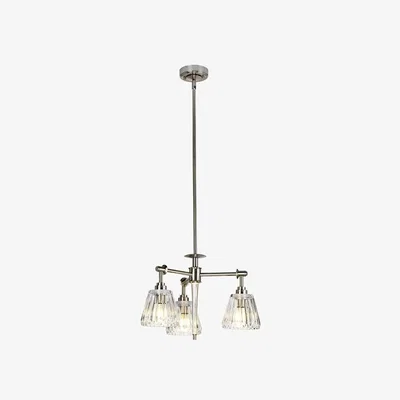 The Range Agatha 3 Light Multi Arm Ceiling Pendant Light Brushed Nickel IP44, G9 - Brushed Nickel