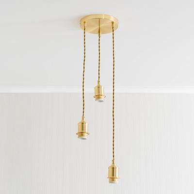 The Range Shaw 3 Way Drop Cluster Adjustable Pendant Ceiling Lampholder - Brushed Gold