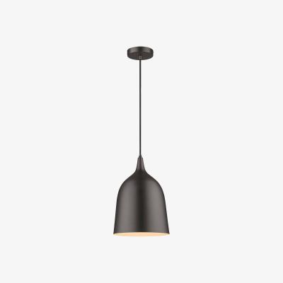 The Range Spring Dome Ceiling Pendant Black, Matt Black, E27 - Black