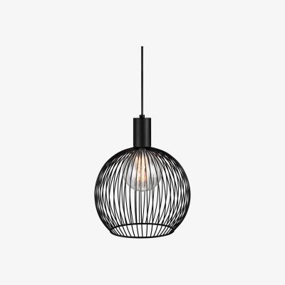 The Range Aver 30cm Wire Frame Pendant Ceiling Light Black, E27 - Black