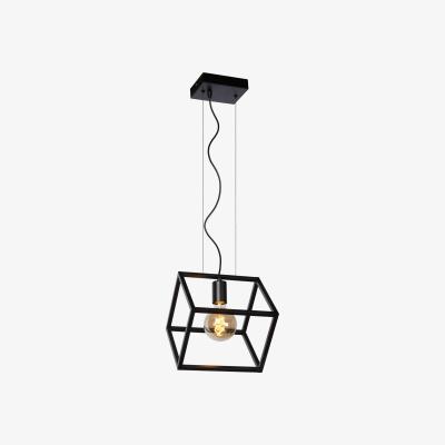 The Range Fabian Modern Cube Pendant Light Black - Black