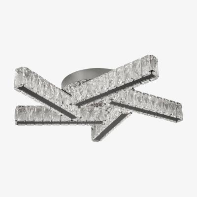 The Range Clover LED 5 Light Flush Ceiling Light Chrome, Crystal - Chrome