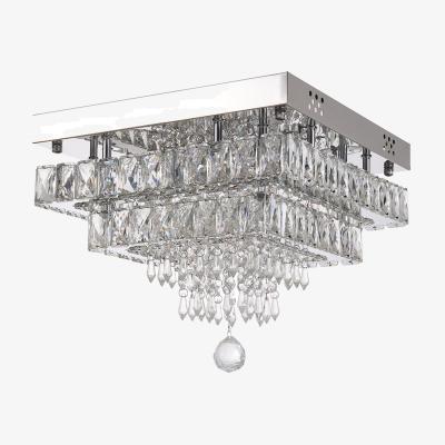 The Range 40W Double-Layer LED Crystal Ceiling Light with Remote Control - Chrome Colour