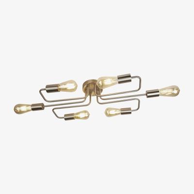 The Range Circuit 6 Light Flush Ceiling Light Satin Silver, E27 - Satin Silver
